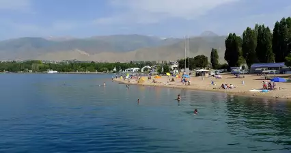 Swimming in Cholpon Ata