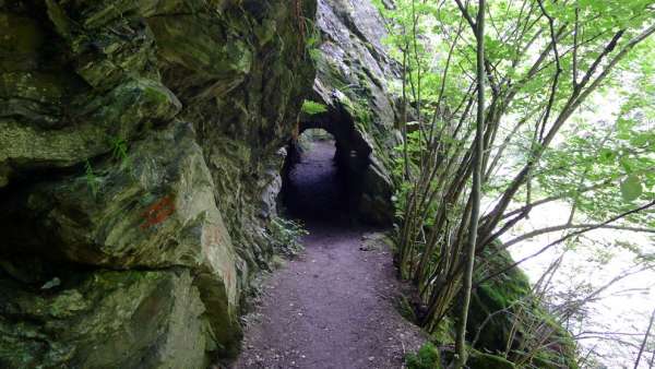 Passage through the tunnel