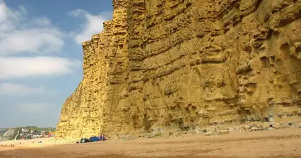 Golden cliff in Westbay