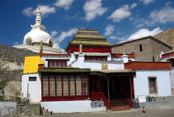 Gompa under stupa
