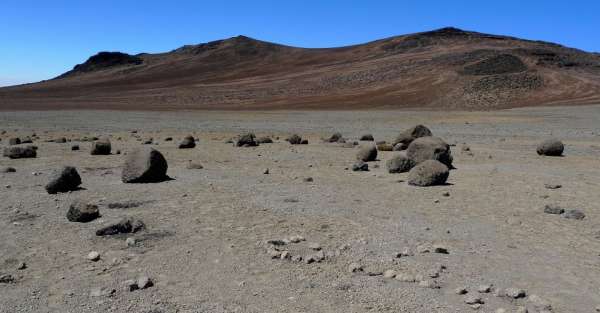 Moon landscape below Kilimanjaro