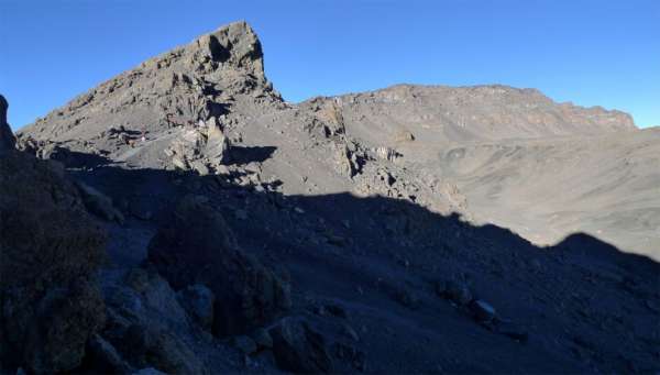 Il percorso lungo il bordo del cratere