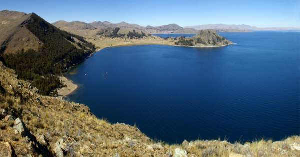 Vista incrível do Titicaca