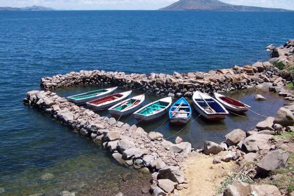 Il porto dell'isola di Taquile