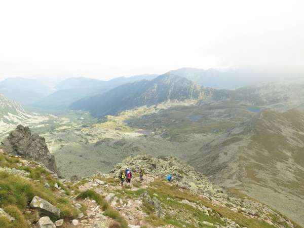 Abstieg vom Gipfel des Peleaga