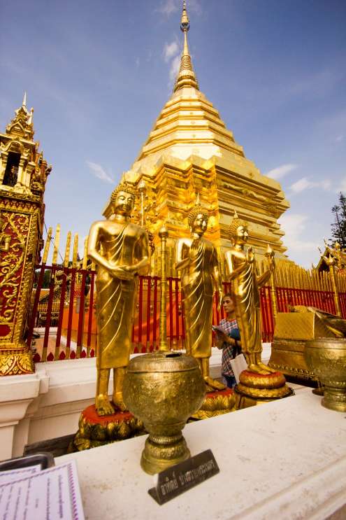 De gouden stoepa van Wat Phra That Dio Suthep