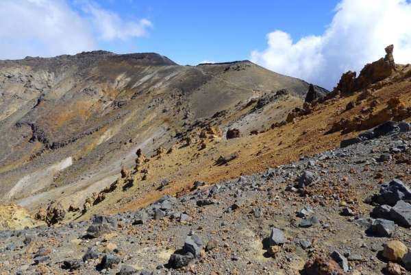Chemin d'ascension vers le mont Tongariro