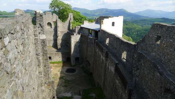 Uitzicht op het binnenste kasteel