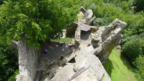 View down from the tower