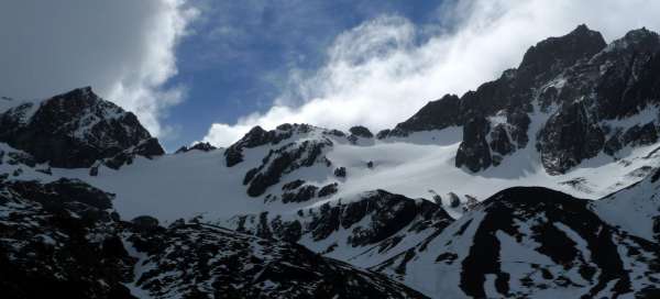 Výstup k ledovci Martial: Počasí a sezóna