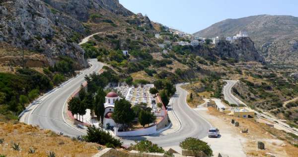 Views of Menetes and the mountain road