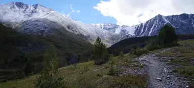 Transition vers le lac Akkemsky