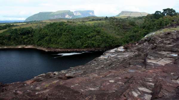 The edge of the waterfall