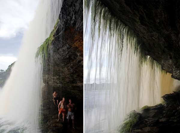 Onder de waterval