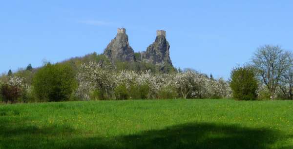 Uitzicht op de ruïnes