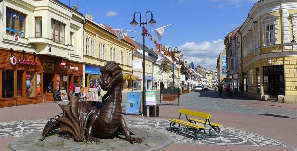 Husova street and fairytale dragon