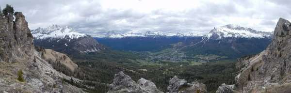 Uitzicht op Cortina d'Ampezzo