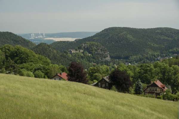 View from Krompach to Oybin Castle