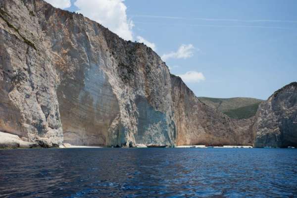 Arrival by boat to Navagio