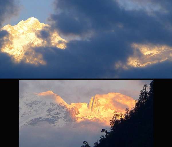 Puesta de sol sobre Manaslu