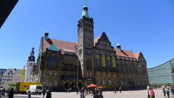 Monumentaal stadhuis in Chamnitz