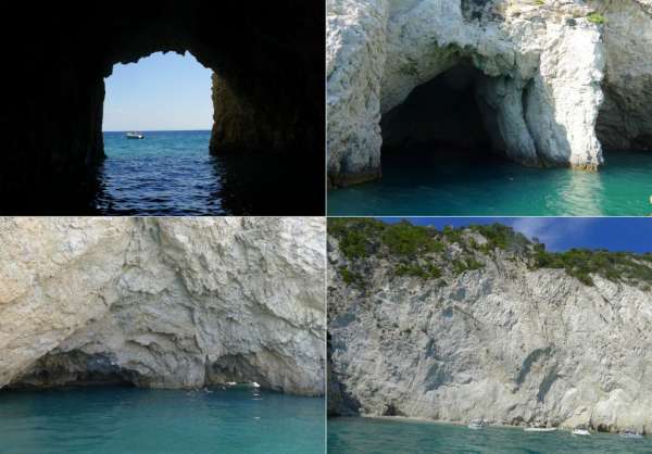 Grotte de Marathonisi et la plage en contrebas de la falaise