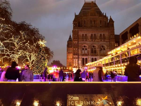 Ice rink in front of the Natural History Museum