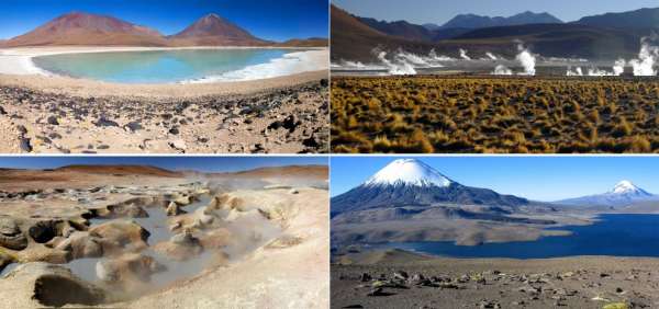 Sopky mezi Bolívií a Chile