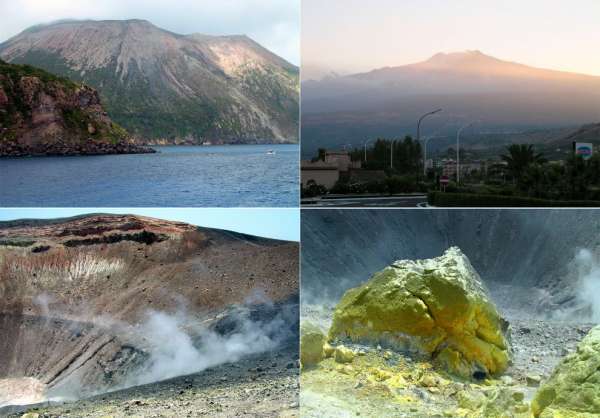 Etna, Liparské ostrovy a Vesuv