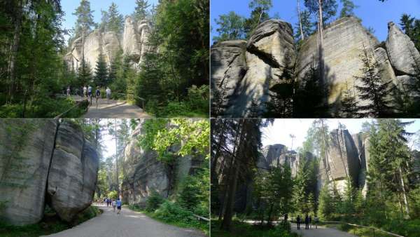 Toeristische snelweg in Adršpach Rocks