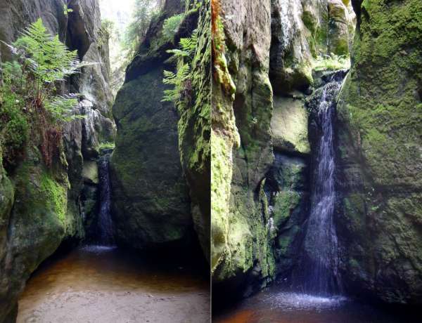 Kleine Adršpach-waterval