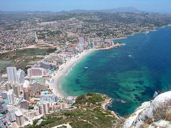 Vista de un kilómetro de playa