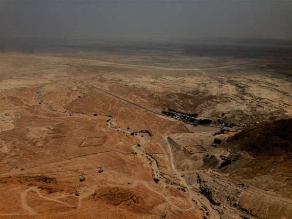 Vista da fortaleza de Masada no Mar Morto