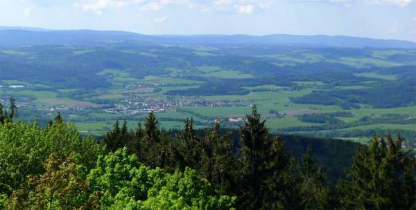 View of the Šumava and sometimes as far as the Alps