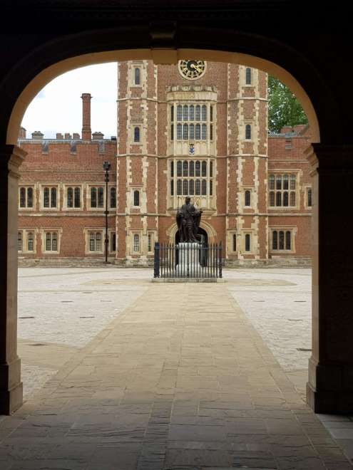 View through the gate of the Eton School
