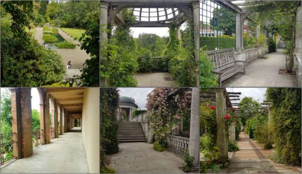 El jardín y la pérgola de la colina