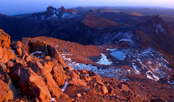 Východ slnka nad Mount Kenya