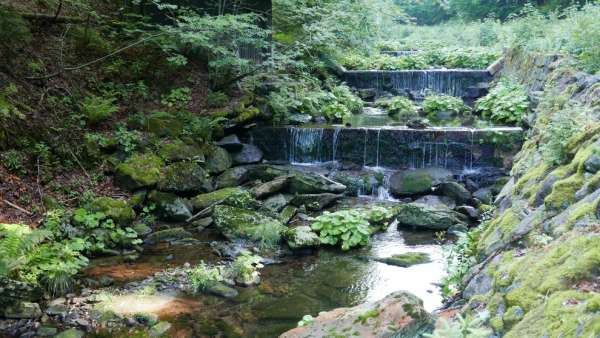 Artificial cascades of Klínový potok