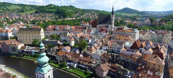View from the Castle Tower in Český Krumlov: Accommodations