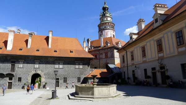 Binnenplaats van het kasteel van Český Krumlov