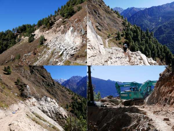 Construction of a road to Sherpagaon