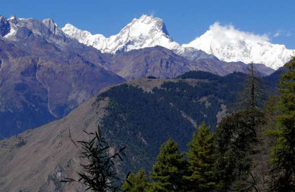 Vista de las montañas de Ganesh