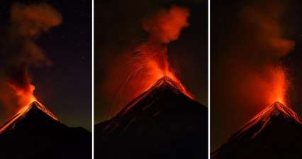 Night ascent to Acatenango volcano