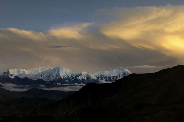 Avond in de Himalaya