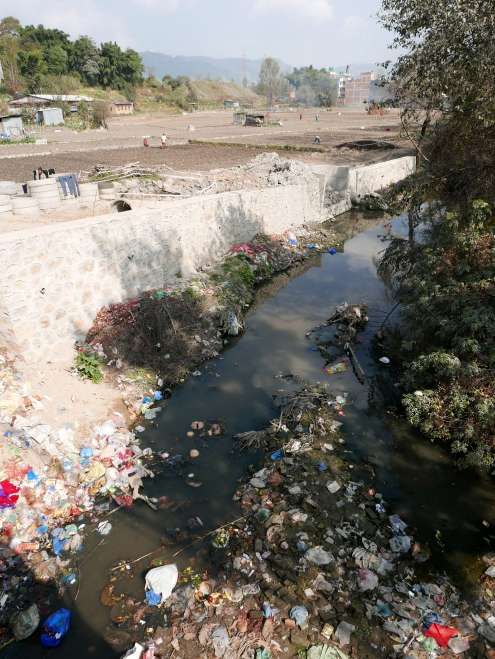 Landfills in riverbeds