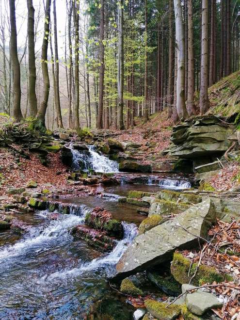 Waterfall on the stream Bystra