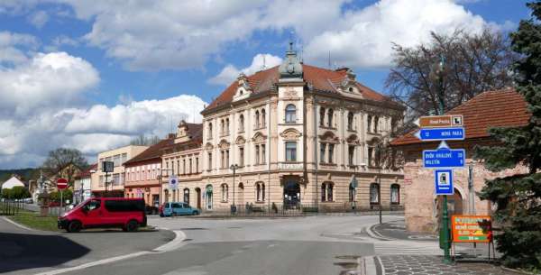 The center of Lázně Bělohrad