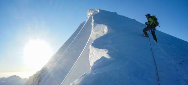 Ascent to Breithorny (4164 m above sea level)