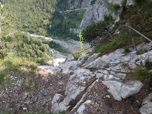 L'estremità superiore della ferrata