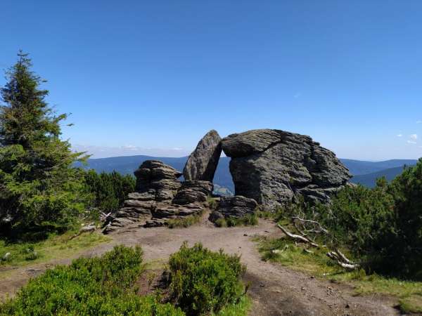 At the stone window